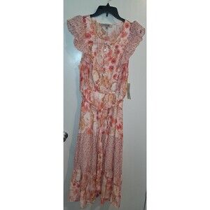 NWT! Women's Figueroa & Flower Fully Lined Ruffle Sleeve Maxi Dress, Size XL
